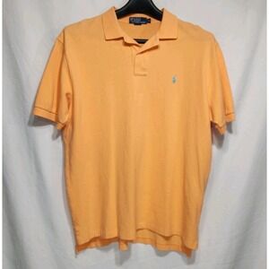Ralph Lauren Polo Mens Short Sleeve Size‎ XL Orange/ Peach With  Blue Pony
